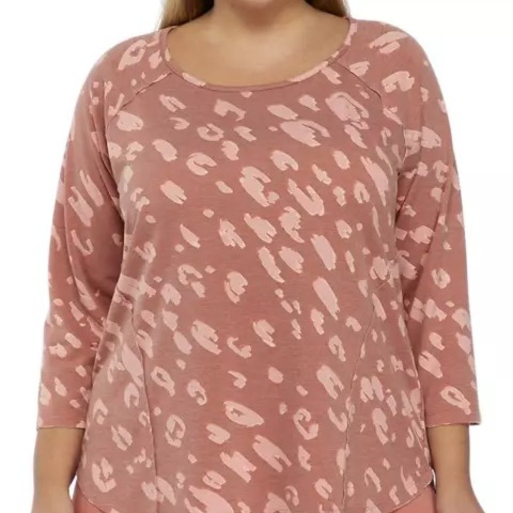 Wonderly Plus Size Animal Print Knit Top